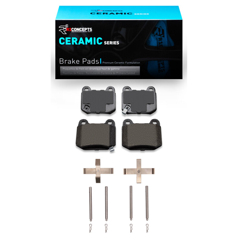 Infiniti G35 Brake Pads - Rear - R1 Concepts - Ceramic Pads & Hardware Kit - `03-`25